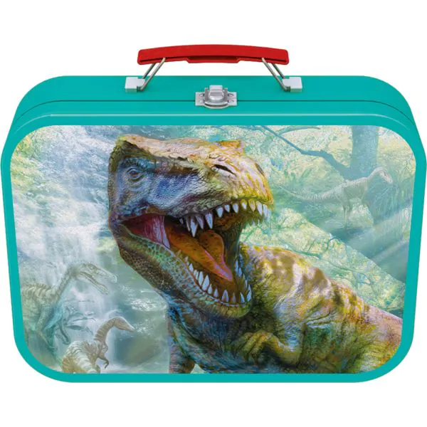 Schmidt Spiele Puzzle-Box: Dinos im Metallkoffer mit 4 Kinderpuzzles (2 x 60, 2 x 100 Teile) Sonderangebot der Fabrik