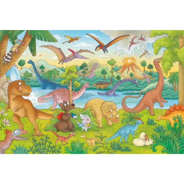 Schmidt Spiele Mauseschlau & Bärenstark: Reise in die Urzeit, 60 Teile Kinderpuzzle mit Add-on (Wissensbüchlein) Discount Store für neue Produkte