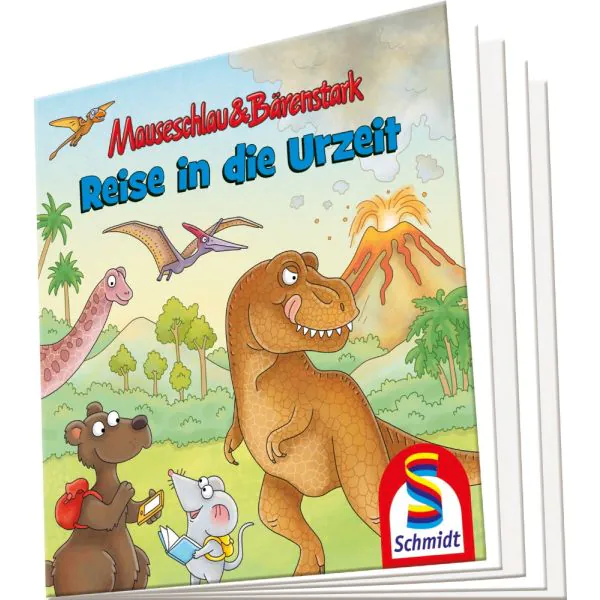 Schmidt Spiele Mauseschlau & Bärenstark: Reise in die Urzeit, 60 Teile Kinderpuzzle mit Add-on (Wissensbüchlein) Discount Store für neue Produkte
