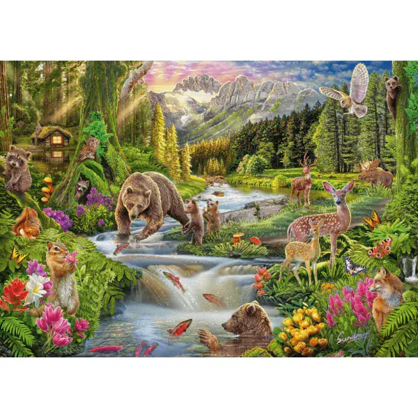 Schmidt Spiele Steve Sundram: Wildtiere am Waldesrand, 1.000 Teile Puzzle Black Friday Preise