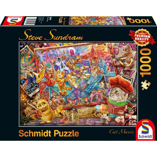 Schmidt Spiele Steve Sundram: Katzenmanie, 1.000 Teile Puzzle 50% Rabatt für begrenzte Zeit