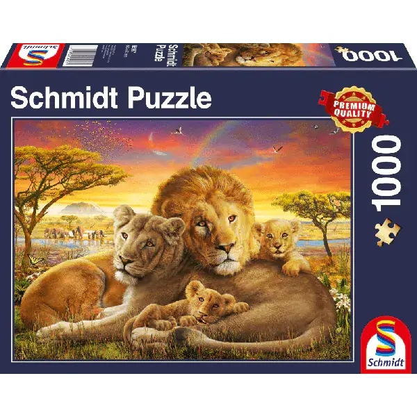 Schmidt Spiele Kuschelnde Löwenfamilie, 1.000 Teile Puzzle