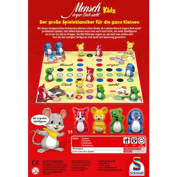 Schmidt Spiele Meine Lieblingsspiele: Mensch ärgere Dich nicht® Kids (mit 3D-Spielfiguren) Begrenzte Freigabe