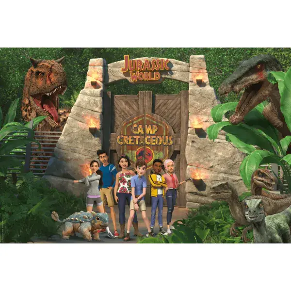 Schmidt Spiele Jurassic World, Camp Cretaceous - Camp Kreidezeit, 150 Teile Kinderpuzzle Fabrikladen