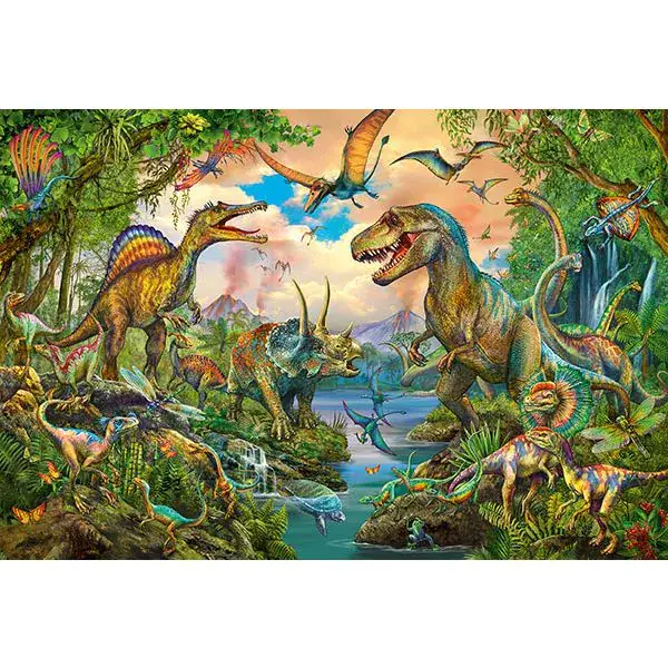 Schmidt Spiele Wilde Dinos, 150 Teile Kinderpuzzle mit Add-on (Tattoos Dinosaurier) Begrenzt auf 3 Tage