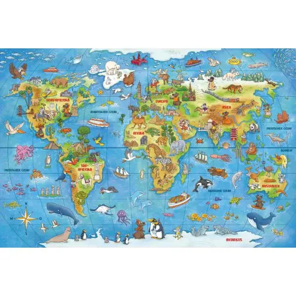 Schmidt Spiele Mauseschlau & Bärenstark: Reise um die Welt, 100 Teile Kinderpuzzle mit Add-on (Wissensbüchlein) Rabatte dieses Monats