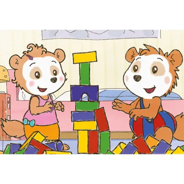 Schmidt Spiele Bobo Siebenschläfer: Freunde und Familie, 3x24 Teile Kinderpuzzle Auslauf