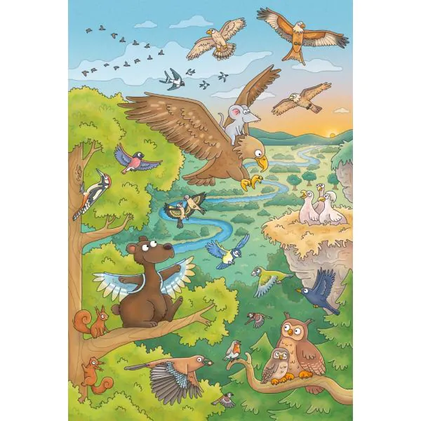 Schmidt Spiele Mauseschlau & Bärenstark: Reise in die Natur, 3x48 Teile Kinderpuzzle mit Add-on (Wissensbüchlein) Schlussverkauf