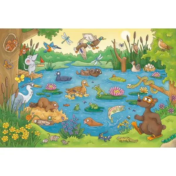 Schmidt Spiele Mauseschlau & Bärenstark: Reise in die Natur, 3x48 Teile Kinderpuzzle mit Add-on (Wissensbüchlein) Schlussverkauf