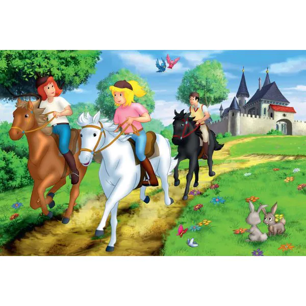 Schmidt Spiele Bibi & Tina: Puzzle-Box im Metallkoffer mit 4 Kinderpuzzles (2 x 100 und 2 x 150 Teile) Jubiläumsangebot