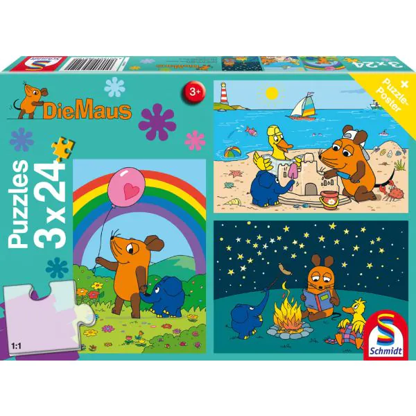 Schmidt Spiele Die Maus: Gute Freunde, 3x24-teiliges Kinderpuzzle Bestseller