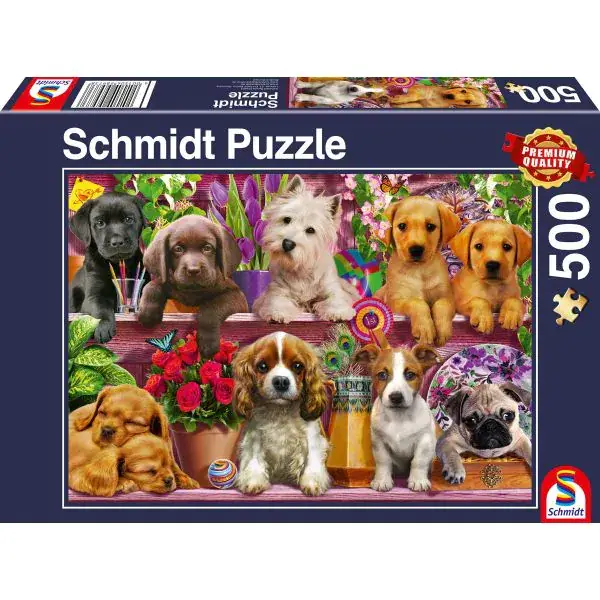 Schmidt Spiele Hunde im Regal, 500 Teile Puzzle Kostenloser Versand international