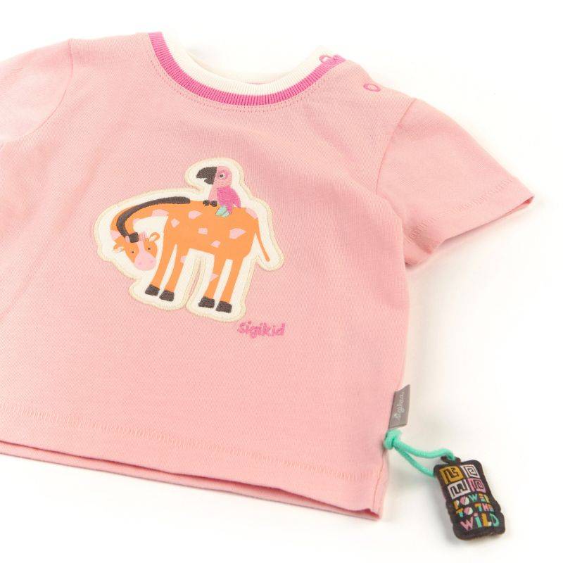Sigikid Baby T-Shirt, zartrosa mit Giraffen Motiv Top Angebot