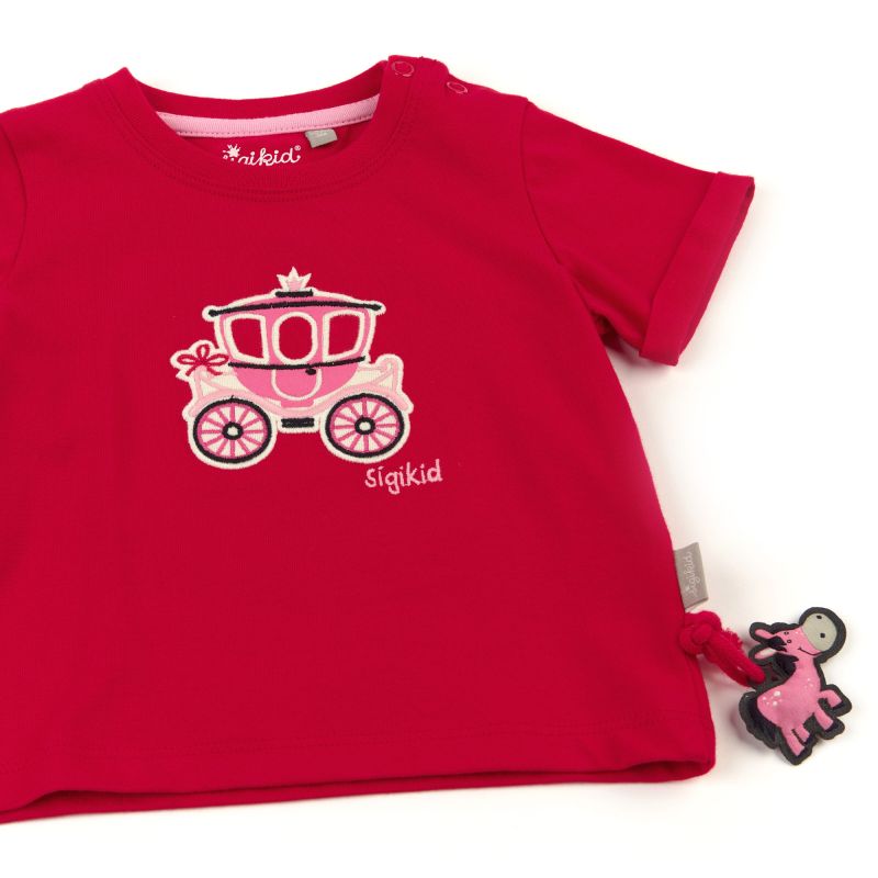Sigikid Rotes Baby T-Shirt mit Märchenkutsche Motiv Räumungsverkauf