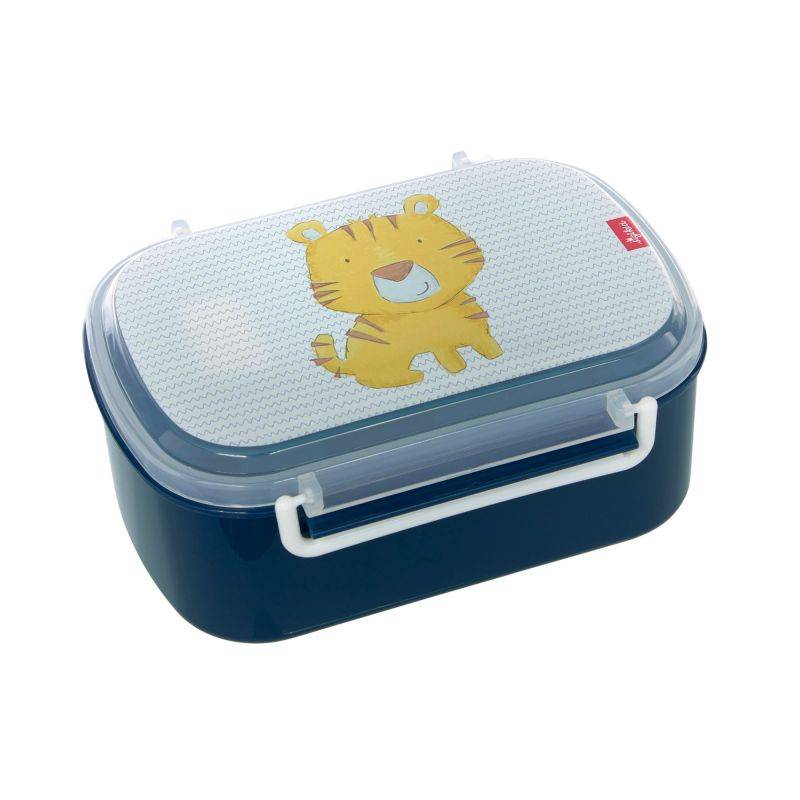 Sigikid Kinder Set 400 ml Edelstahl-Trinkflasche und Brotbox Tiger, blau Nur noch ein Tag übrig