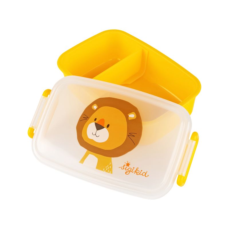 Sigikid Kinder Set 250 ml Edelstahl-Trinkflasche und Brotbox, Löwe Fabrikladen