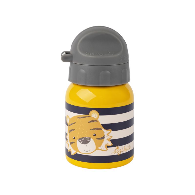 Sigikid Kinder Set 250 ml Edelstahl-Trinkflasche und Brotbox, Tiger Begrenzt auf 3 Tage