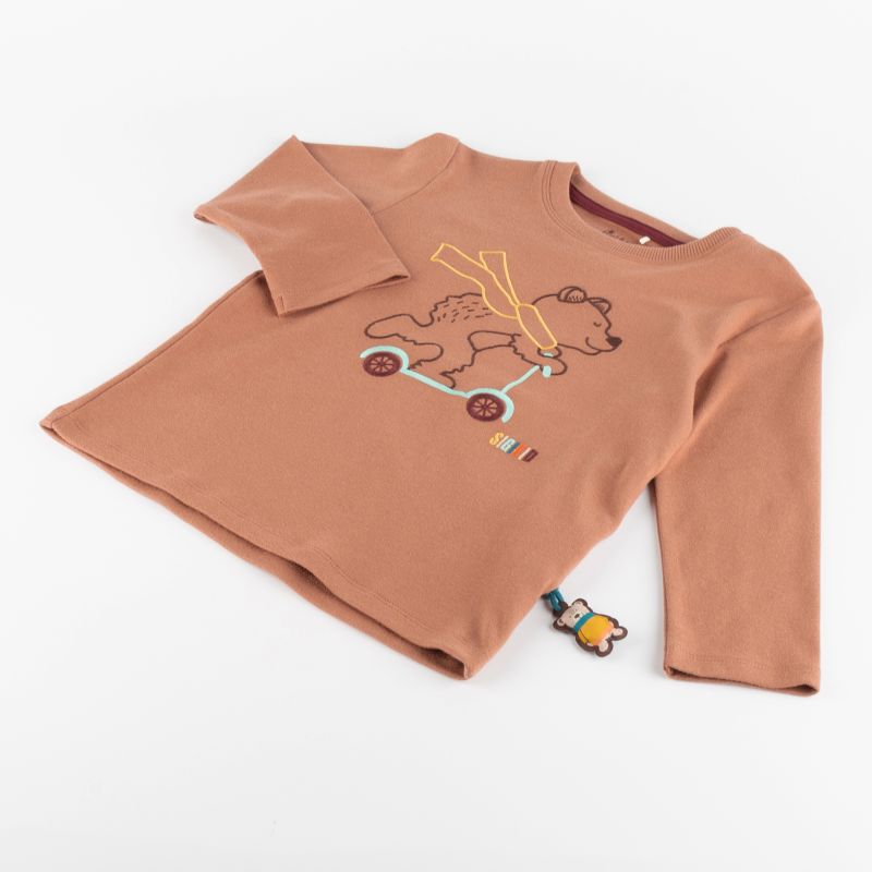 Sigikid Kinder Langarmshirt Bär, braun Clearance-Verkauf