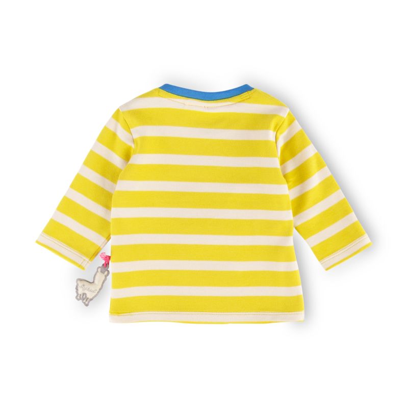 Sigikid Baby Langarmshirt Crazy Lama, gelb gestreift Fabrikladen
