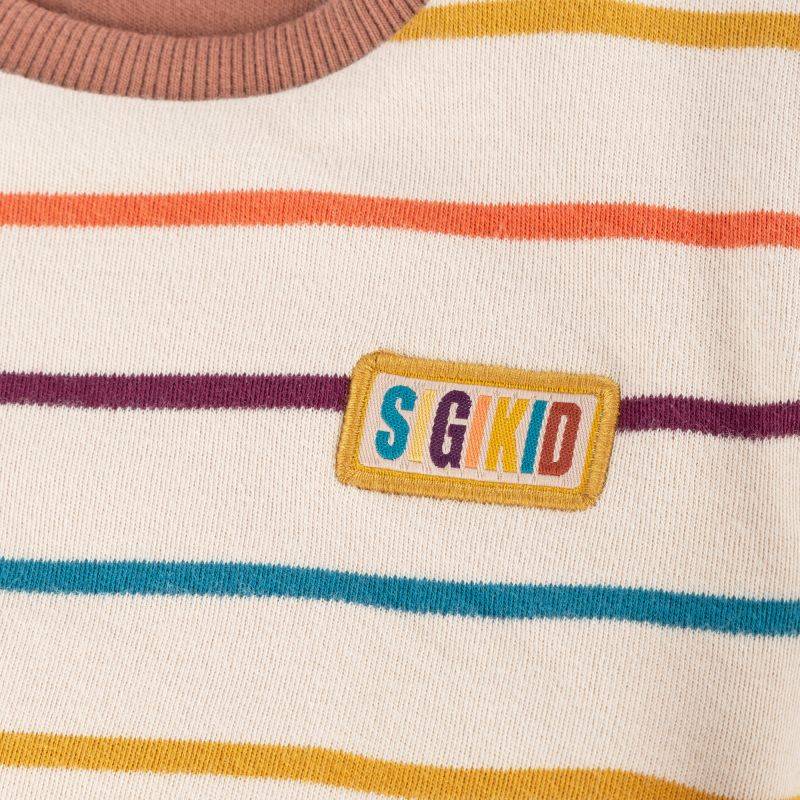 Sigikid Baby Wendeshirt Bär, bunt gestreift oder braun Speichern exportieren