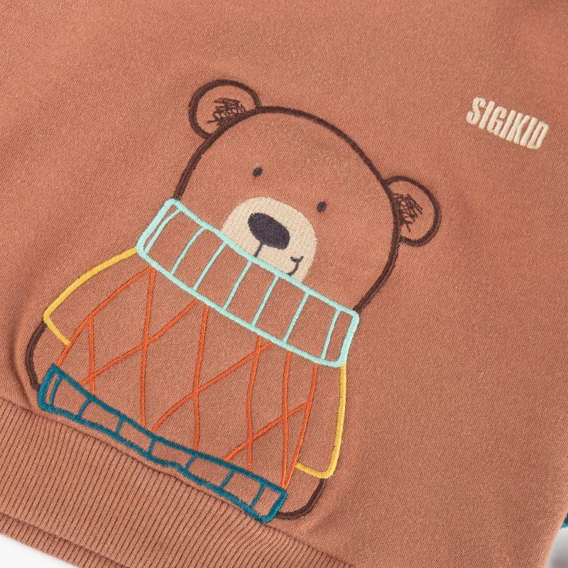 Sigikid Baby Wendeshirt Bär, bunt gestreift oder braun Speichern exportieren