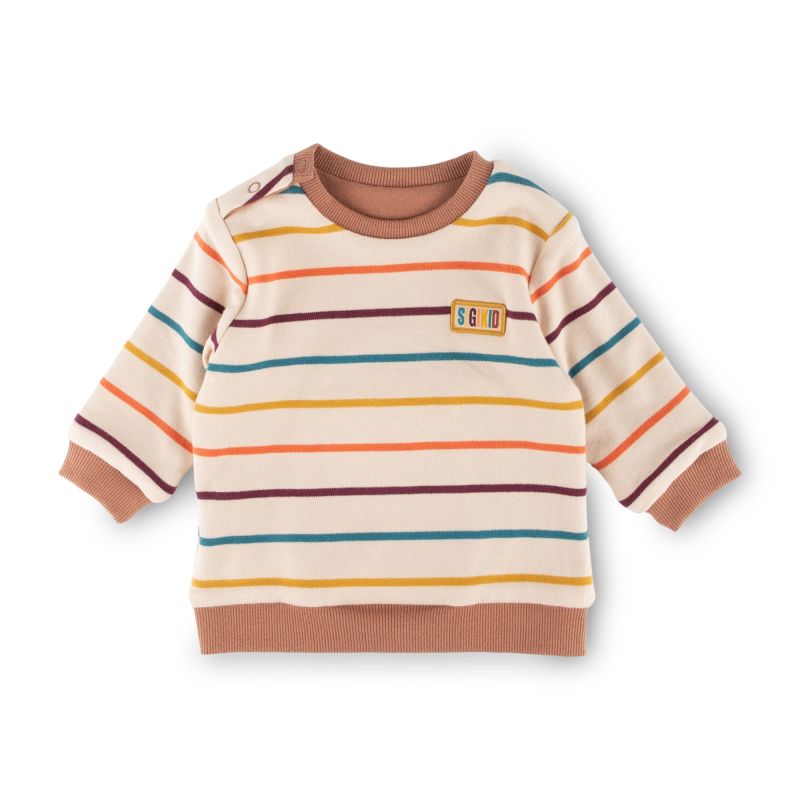 Sigikid Baby Wendeshirt Bär, bunt gestreift oder braun Speichern exportieren