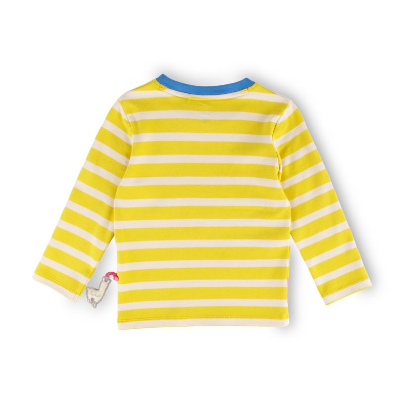 Sigikid Kinder Langarmshirt Crazy Lama, gelb gestreift Black Friday Preise