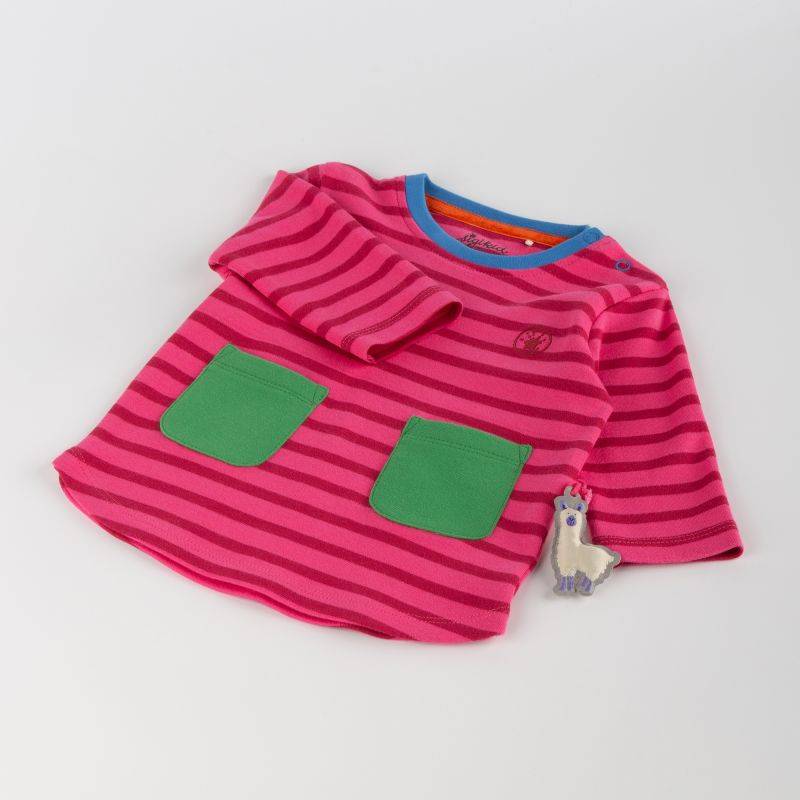 Sigikid Baby Longshirt Crazy Lama, pink gestreift 50% Rabatt für begrenzte Zeit