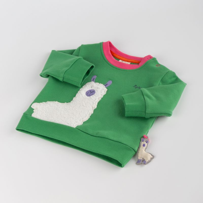 Sigikid Baby Sweatshirt Crazy Lama, grün Rabatte dieses Monats