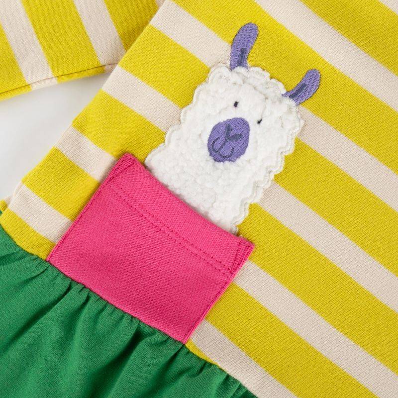 Sigikid Baby Kleid Crazy Lama, grün und gelb 2025