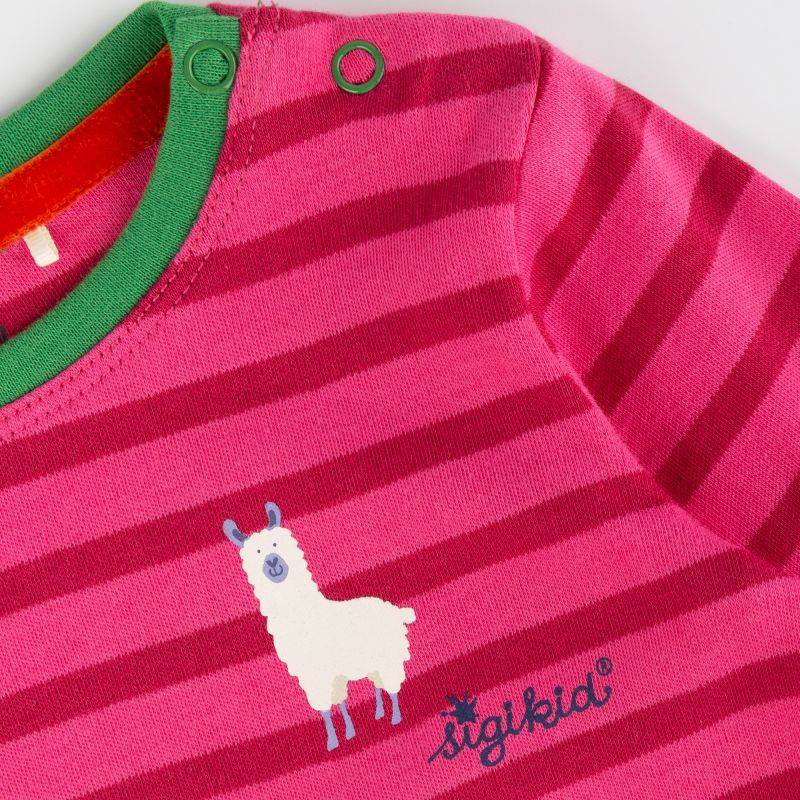Sigikid Baby Langarmshirt Crazy Lama, pink gestreift, Baby Online