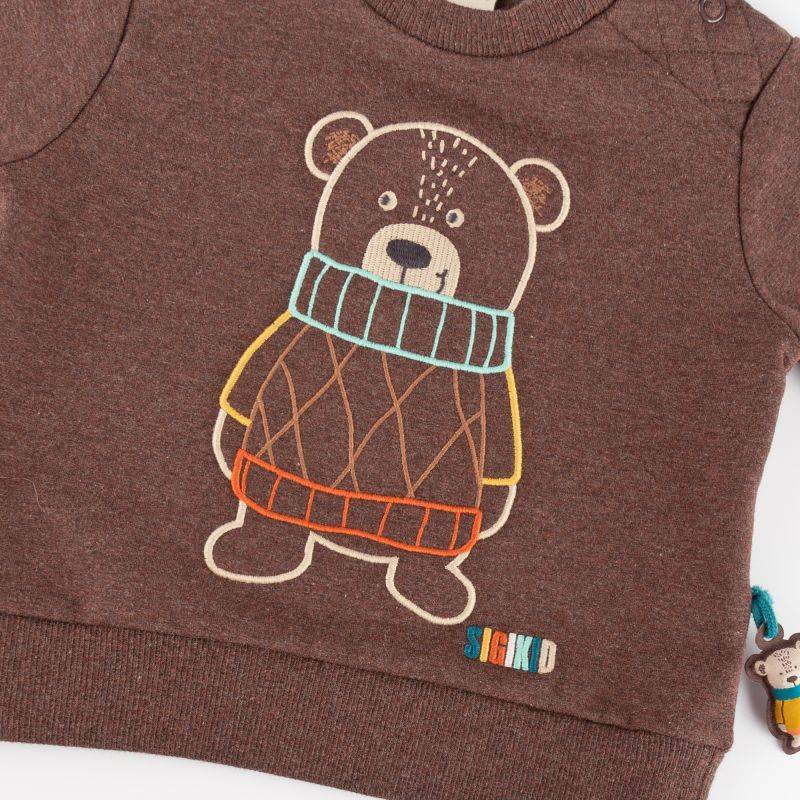 Sigikid Baby Sweatshirt Bär, braun Outlet
