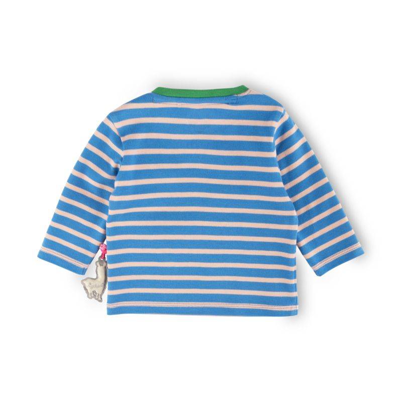 Sigikid Baby Langarmshirt Crazy Lama, blau gestreift Verkauf