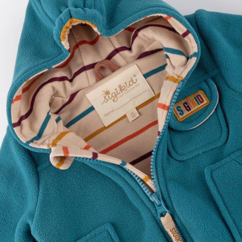 Sigikid Baby Fleecejacke mit Kapuze, grün Fabrikverkauf