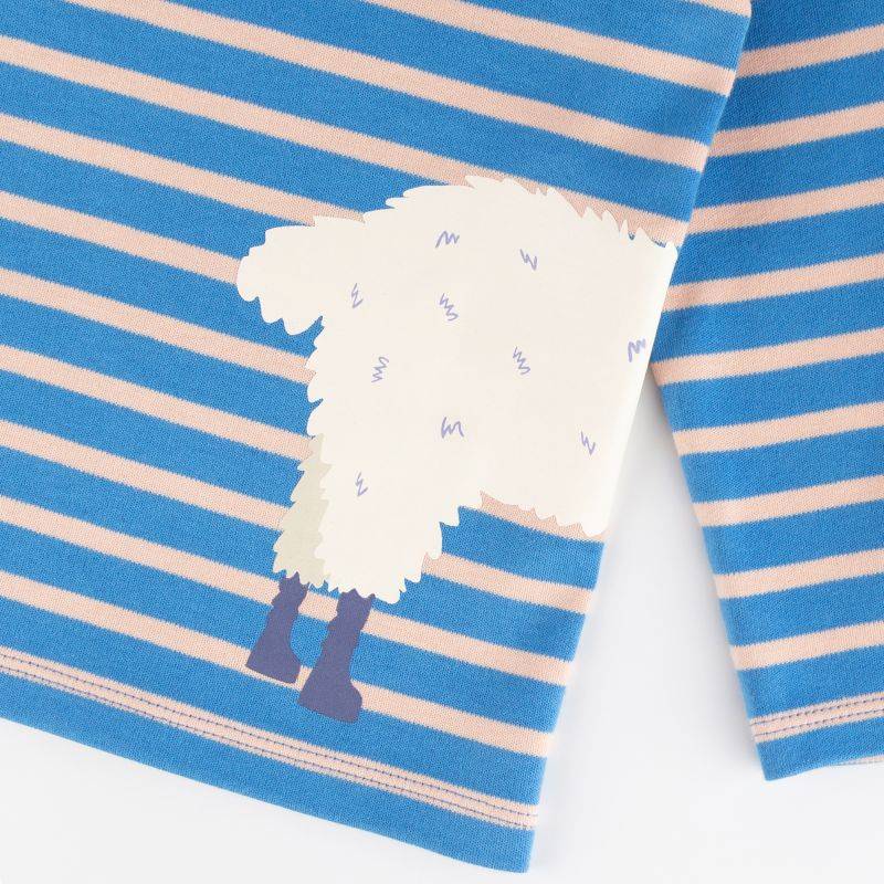 Sigikid Kinder Langarmshirt Crazy Lama, blau gestreift Sonderangebot