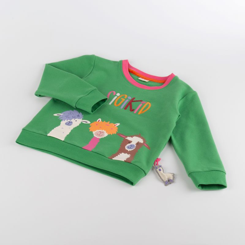 Sigikid Kinder Sweatshirt Crazy Lama, grün Flash Sale