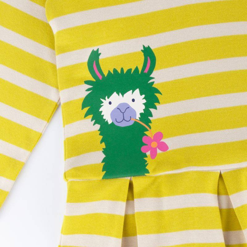 Sigikid Kinder Kapuzenkleid Crazy Lama, gelb gestreift Exklusivangebot