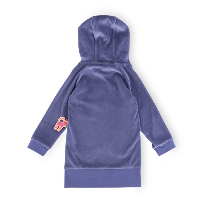 Sigikid Kinder Nickikleid mit Katzen Motiv, blau Nur noch ein Tag übrig