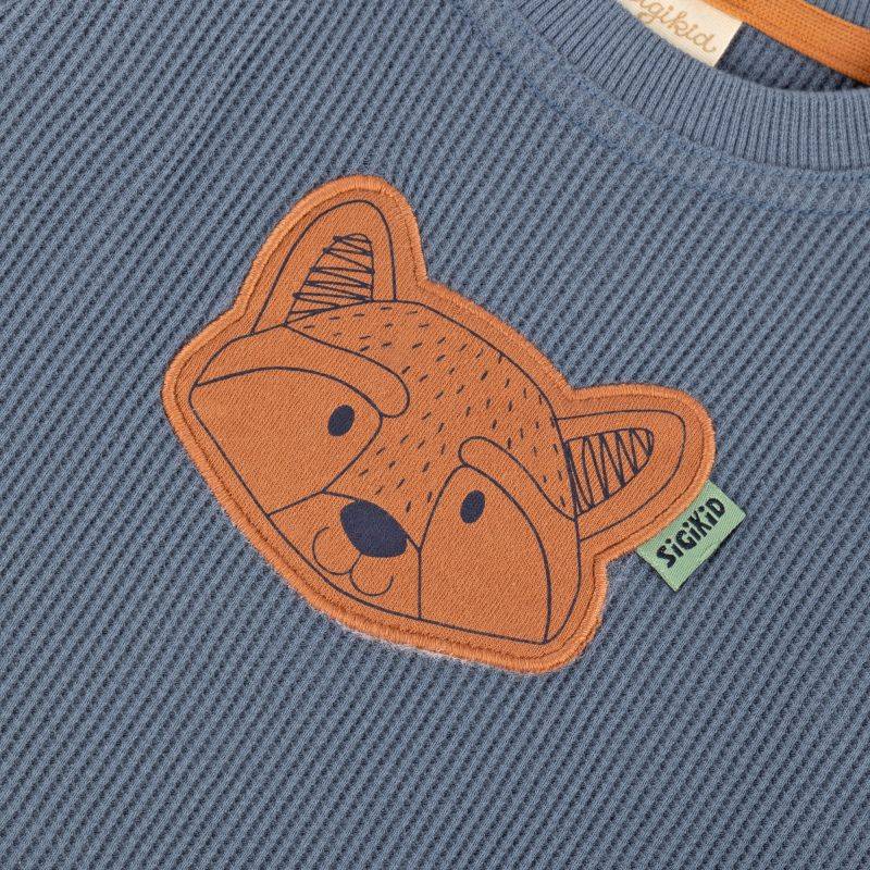 Sigikid Baby Langarmshirt mit Waschbären Motiv, blau Riesige Rabatte