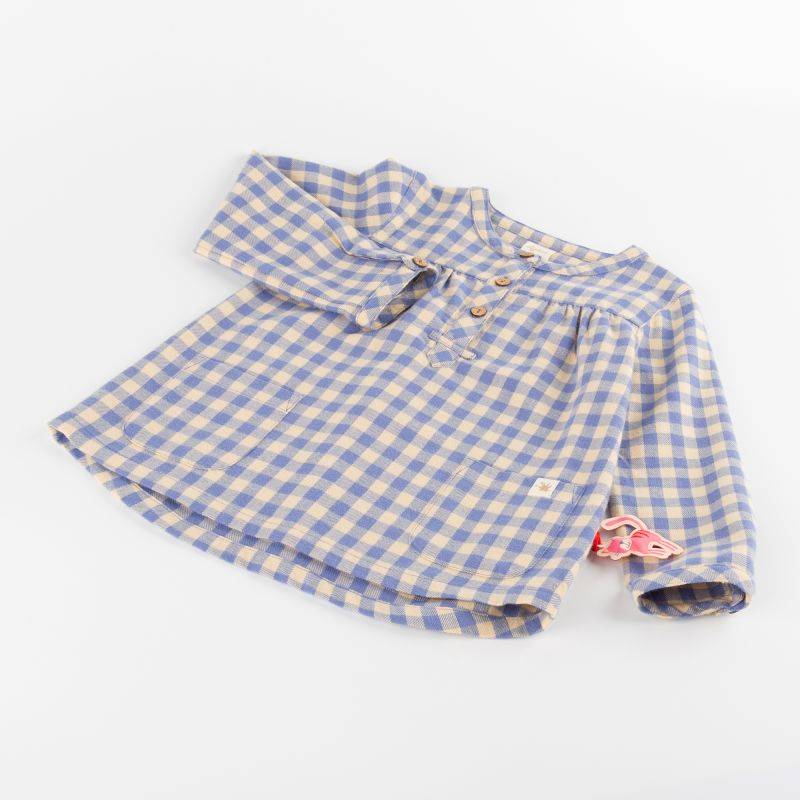 Sigikid Kinder Karo Flanellbluse, blau-weiß Clearance-Verkauf