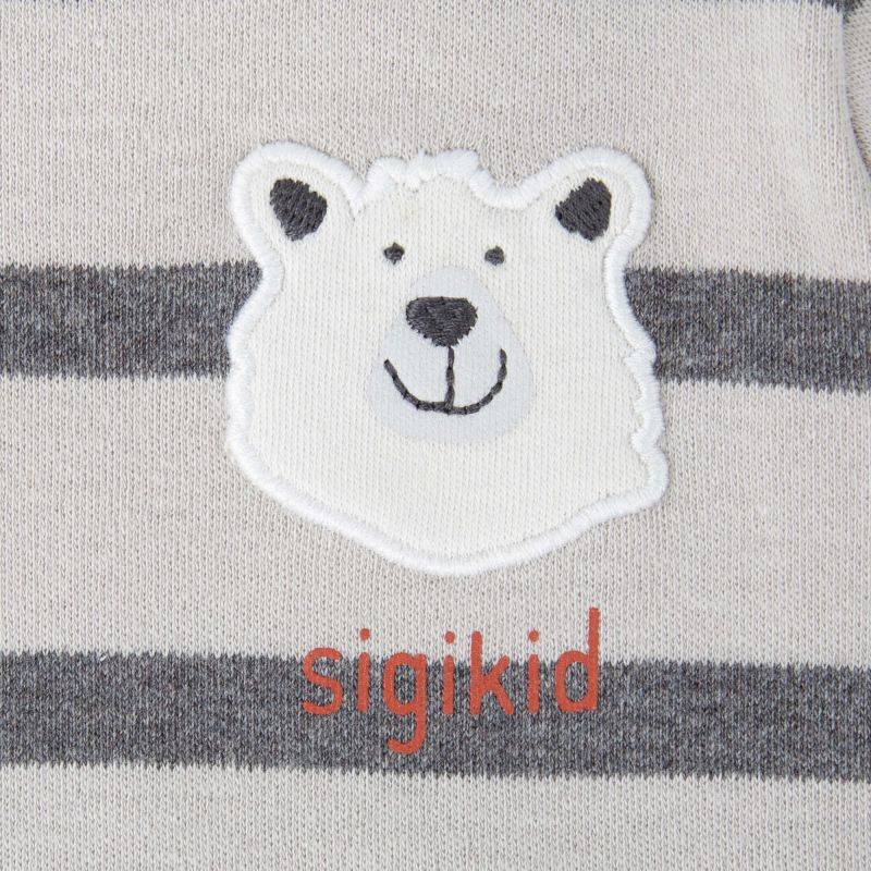 Sigikid Baby Langarmshirt Eisbär, grau geringelt zollfrei