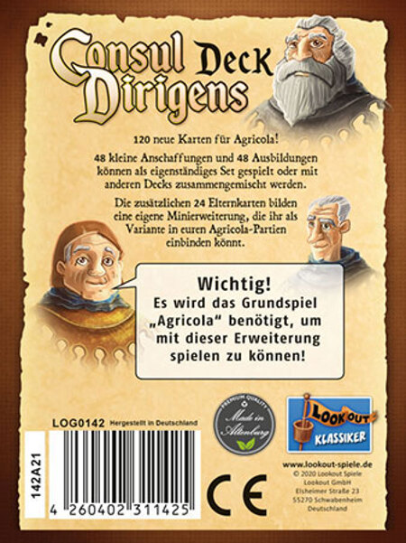 spieleoffensive Agricola - Consul Dirigens Ergänzungsset Schlussverkauf