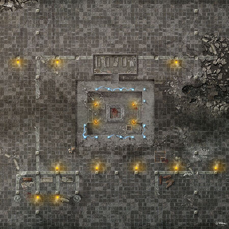 spieleoffensive Spielmatte Dungeon Opferraum (90x90cm)