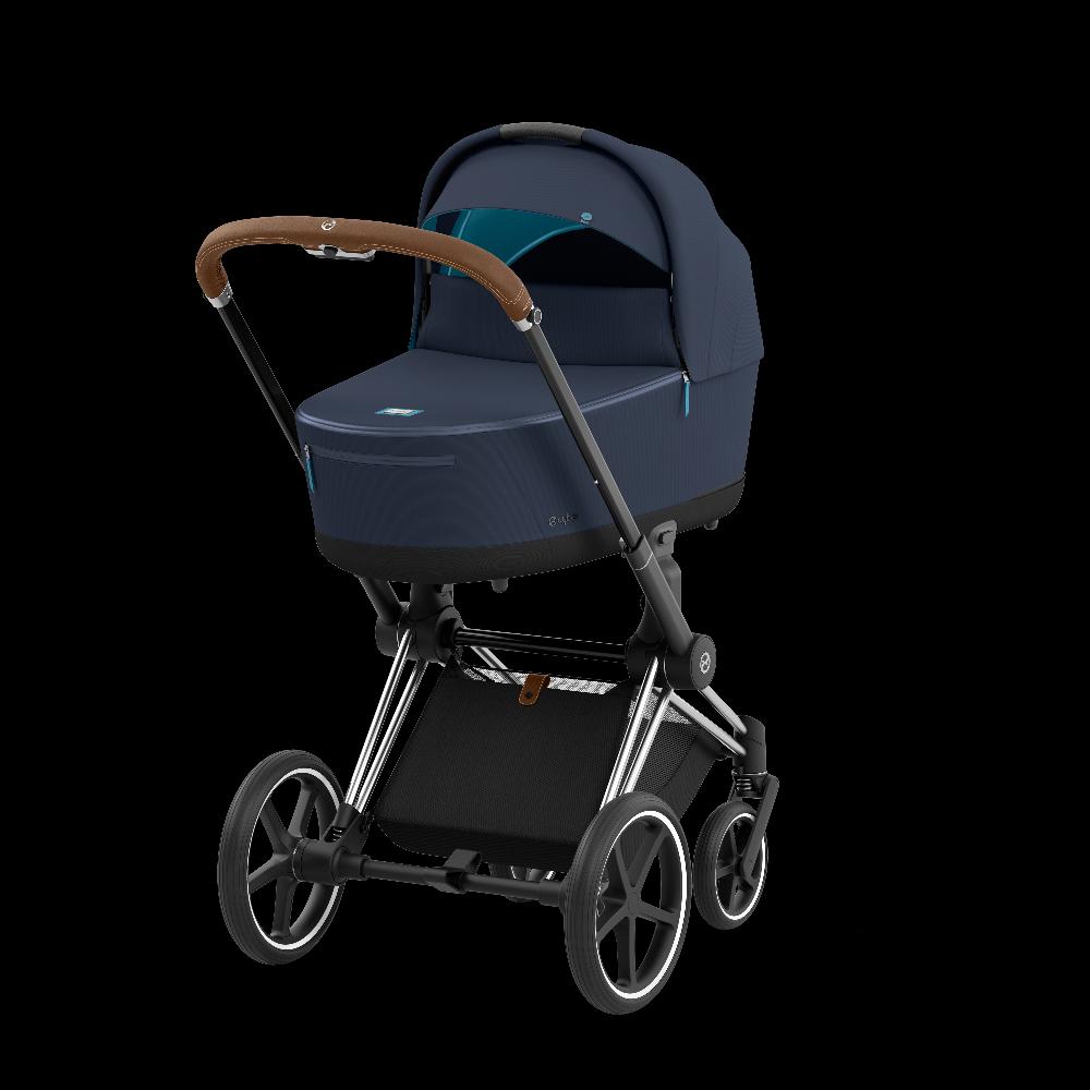 babymarkt Kombikinderwagen Priam Chrome Brown Dark Navy Conscious Collection Nur für heute