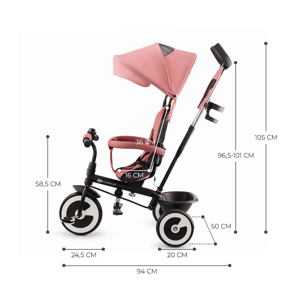 babymarkt Dreirad Aston rose pink Versandkostenfrei