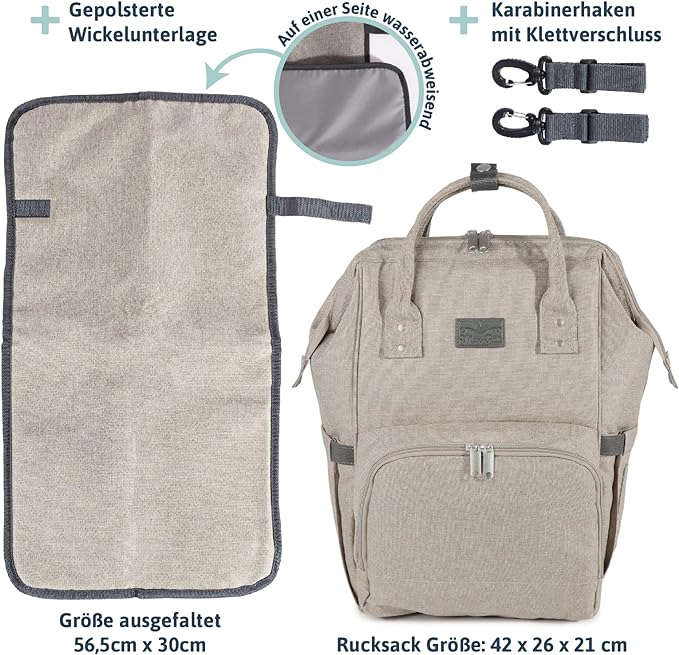 babymarkt ProGression Wickelrucksack inkl. Wickelunterlage Schwarz Neueste Stile