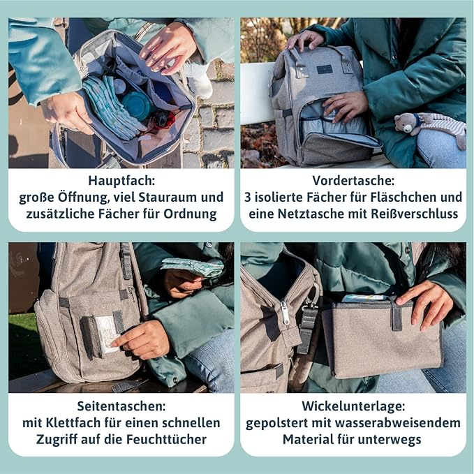 babymarkt ProGression Wickelrucksack inkl. Wickelunterlage Schwarz Neueste Stile