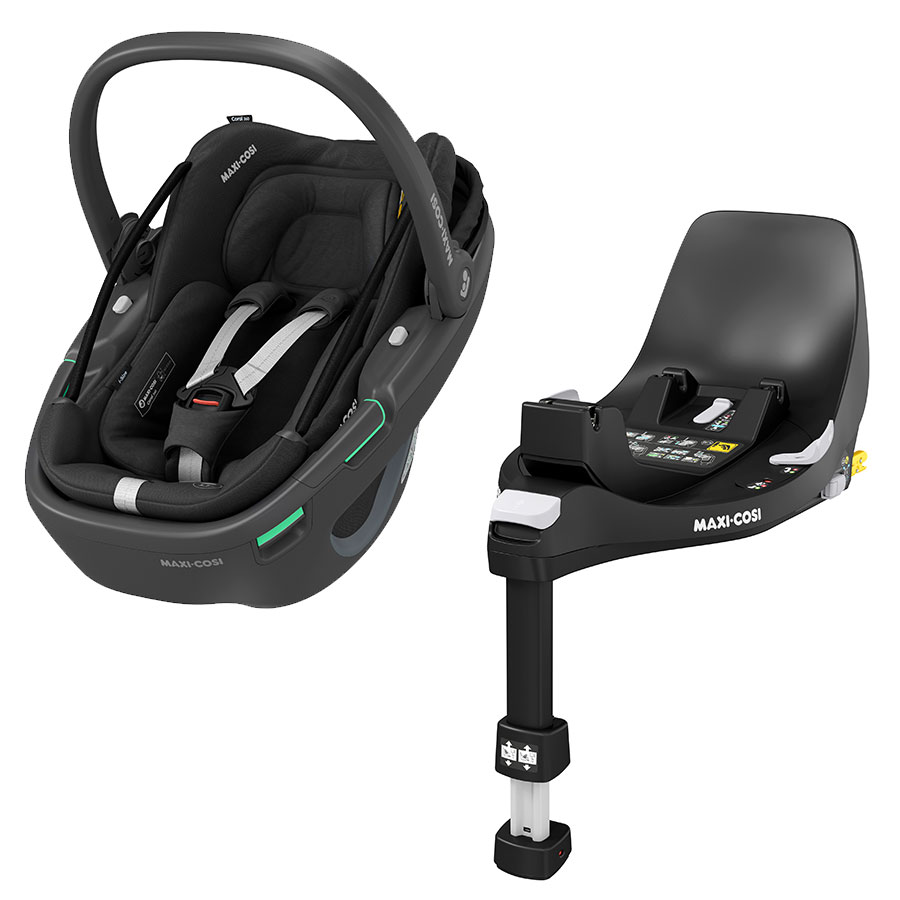 babymarkt Set Babyschale Coral 360 Essential Black plus Basisstation FamilyFix 360