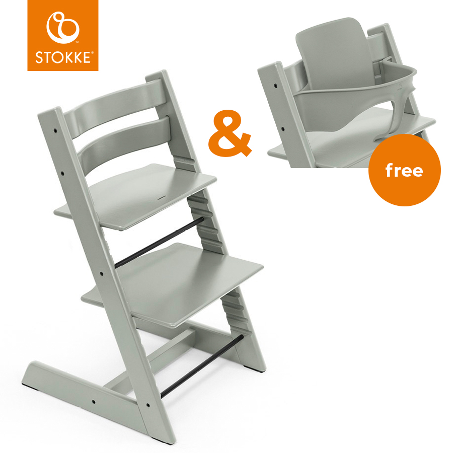 babymarkt Tripp Trapp Hochstuhl Glacier Green + Gratis Baby Set V2 Glacier Green