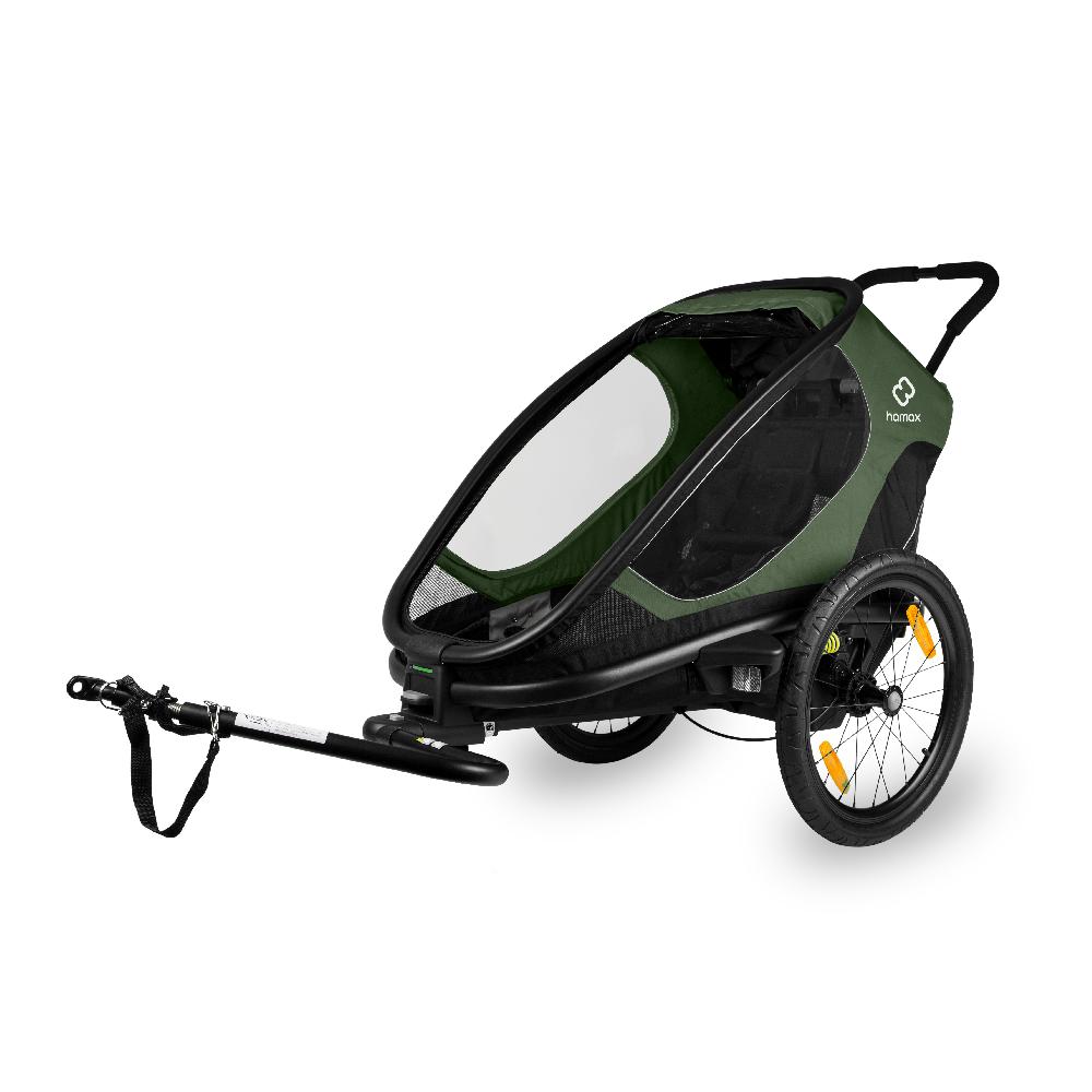babymarkt Kinderfahrradanhänger Outback ONE mit Rückenlehnenverstellung Green/Black Online Shopping